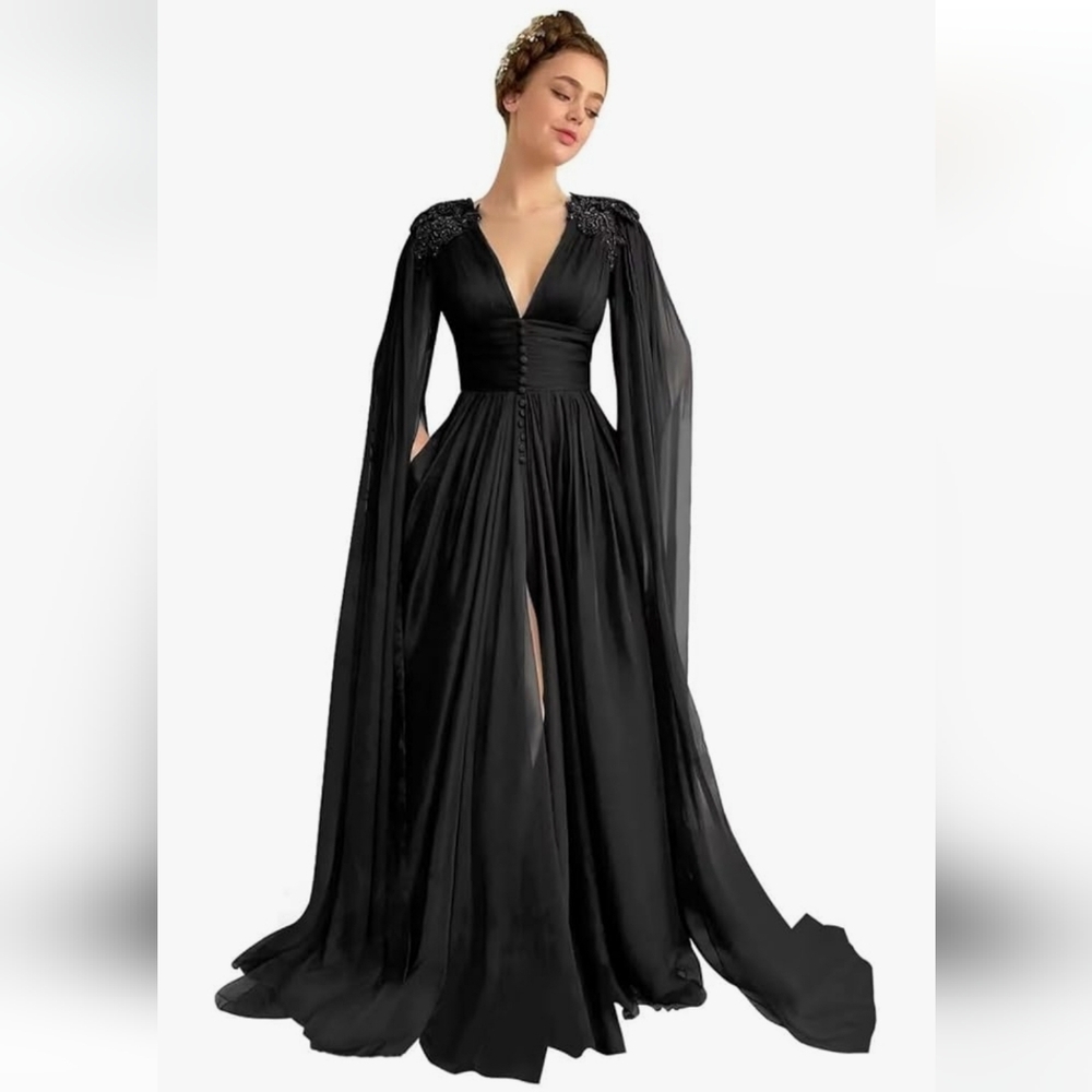 Black V-Neck Dress